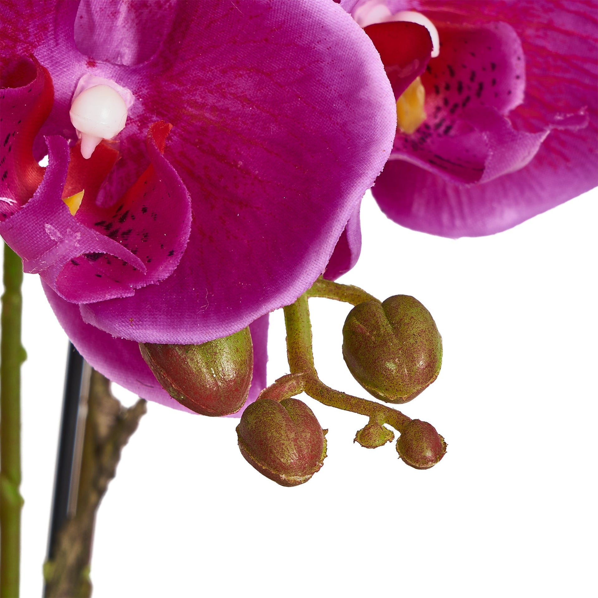 Artificial Orchid Dark Purple H42 cm - Lifelike with Concrete Pot Ø25 cm