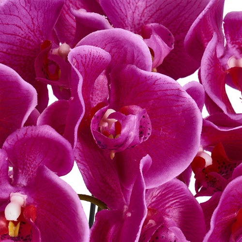 Artificial Orchid Dark Purple H42 cm - Lifelike with Concrete Pot Ø25 cm
